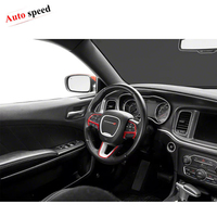 Autocollant de cadre de bouton de volant en fibre de carbone pour Dodge Charger LD 2015+ RT, emblème, logo, badge, accessoires intérieurs de voiture