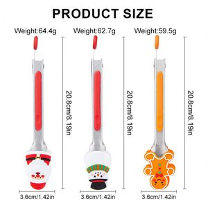 Multifunctional Christmas Cartoon Kitchen Food <b>Clip</b> Durable Anti-Skid BPA-Free Silicone Meat Steak Cooking Tong for Barbecue - Product Image 2