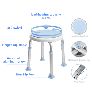 Kursi Mandi Shower Simplywalk dari Aluminium Alloy 136KG, Bulat, Kuat, untuk Kamar Mandi, Bersertifikasi MDR CE, <span class=keywords><strong>Program</strong></span> Distributor - Product Image 3