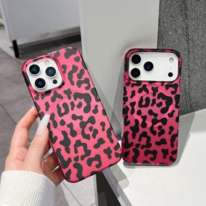 Funda magnética personalizada con estampado de leopardo negro y rosa, estilo europeo y americano, compatible con iPhone 17 Pro Max/16/14/15 - Product Image 2