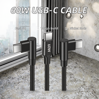 Câble de charge rapide USB-C 60W USB-C PD 5A avec gaine TPE, connecteurs nickelés, blindage tressé, câble de données pour appareil photo