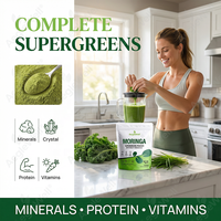 AegleWell Bubuk Supergreens Moringa Campuran Bubuk Moringa, Wheatgrass, dan Kale Superfood Greens Blend untuk Energi & Nutrisi Harian.