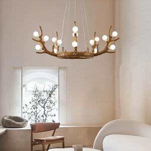 Modern Minimalist Japanese Style <strong>Stag</strong> Horn Chandelier Nordic Style Wood Tree Branch <strong>Lamp</strong> for Living Pendant Lights - Product Image 1