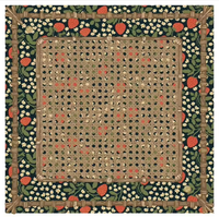Tapis de mahjong américain rose pâle et orange à imprimé oiseaux, avec dos antidérapant en caoutchouc