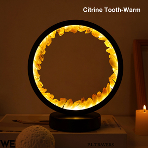 Toàn Bộ đèn pha lê đá tự nhiên Thạch Anh Tím Vòng pha lê đèn chữa lành pha lê LED ba màu điều chỉnh đèn bàn - Product Image 6