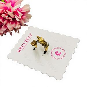 Bague ouverte géométrique moderne en acier inoxydable plaqué or, vente en gros, tendance, vintage, pour fiançailles, mariage, enfants - Product Image 1