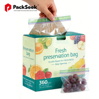 Heetverkopende transparante dubbele ziplock PE sandwichzak voor het bewaren van vers fruit, groenten & vlees, met aangepaste logo's