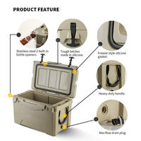 Glacière isotherme personnalisée de 50 litres pour le stockage de nourriture, idéale pour les activités de plein air, la plage, la pêche et la chasse
