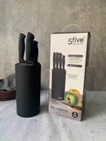 Ensemble de 6 couteaux de cuisine avec bloc, toucher doux, populaire sur le marché russe en ligne, en stock