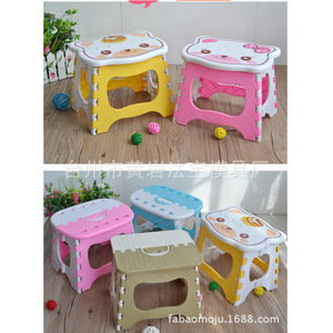 Cartoon Childrens Plastic <b>Stool</b> <b>Portable</b> Foldable With Smooth Rounded Corners For Kids And Elderly Safe Use - Product Image 5