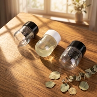 Pot en verre en forme d'arche de 3 oz, conteneur cosmétique en verre coloré sur mesure, couvercle CR noir pour fleurs séchées, huiles, épices