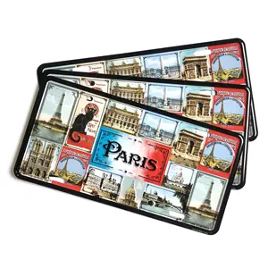 USA Taille En Relief En Aluminium de Logo de Voiture Plaque D'immatriculation France Paris Souvenir Plaque De Voiture - Product Image 1
