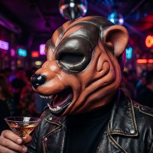 Máscara <span class=keywords><strong>de</strong></span> látex híbrida <span class=keywords><strong>de</strong></span> oso <span class=keywords><strong>y</strong></span> lobo feroz - Máscara realista <span class=keywords><strong>de</strong></span> animal <span class=keywords><strong>de</strong></span> cara completa para disfraz <span class=keywords><strong>de</strong></span> Halloween, cosplay, fiesta o accesorio. - Product Image 6