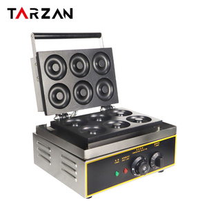 Mini máquina para hacer rosquillas comerciales eléctricas, máquina para hacer gofres Manual de comida rápida, 6 uds, fabricante de <span class=keywords><strong>donuts</strong></span> - Product Image 4