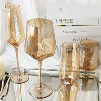 Verre à vin rouge en cristal rétro en forme de marteau de diamant créatif, verre à champagne