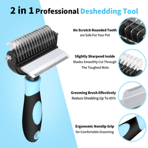 Doubele צדדים נירוסטה חתול טיפוח מברשת כלי עצמי ניקוי מעייל חיות מחמד מברשת, שיער מברשת מעיל גשם לחיות מחמד כלב מסרק לחיות מחמד עיסוי - Product Image 4