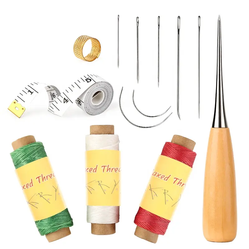 7 pièces outils en cuir ménagers ensemble de poinçons couture à la main kit d'outils de couture en cuir