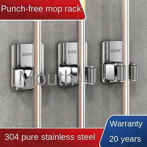 304 pince de vadrouille en acier inoxydable pince de vadrouille sans poinçon de salle de bain <span class=keywords><strong>crochet</strong></span> de balai suspendu support de vadrouille à <span class=keywords><strong>crochet</strong></span> collant fort - Product Image 3