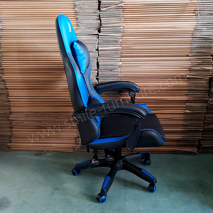 Chaise de bureau pivotante à dossier haut en similicuir, siège en cuir réglable, cadre en fer, base en nylon, repose-pieds, chaise de gaming chinoise - Product Image 4