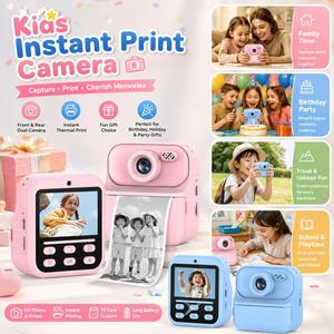 Nueva Cámara Instantánea para Niños, Impresión Instantánea <span class=keywords><strong>de</strong></span> Fotos, Cámaras Delanteras/Traseras Dobles, Pantalla HD <span class=keywords><strong>de</strong></span> 2.4 Pulgadas, Mini Portátil, Logotipo Personalizable OEM - Product Image 3