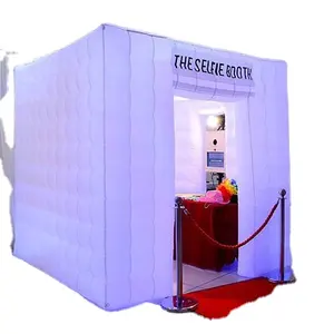 2022 High quality new design fasion 2.5x2.5 Mts Cube Tube Led Inflatable Photo Booth For Sale by factory