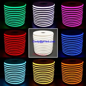 8x16mm dinamik RGB yuvarlak LED Neon Flex 24 Volt piksel IP67 tüp şerit ışık cephe aydınlatması açık neon flex