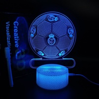 Tablero de mensajes borrable de alta calidad, luces nocturnas, producto caliente 2024, regalos para fanáticos del fútbol, lámpara de ilusión 3D con bases de grietas de bolígrafo