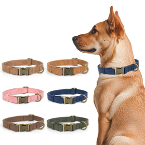 Collier pour chien Thinkcore XK-003 rétro en cuir suédé vintage avec boucle en matériau Cortex anti-explosion pour chiens de grande, moyenne et petite taille - Product Image 1