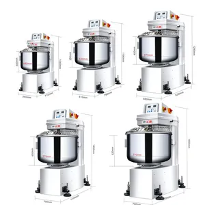 Commercial Industrial Bakery Automatic Wheat Flour Spiral Dough Mixer Farms 15kg 25kg 50kg 75kg 100kg Bread Kneading