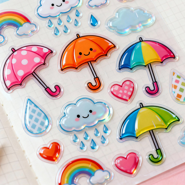 Unicorn Puffy Stickers Cute 3D Bubble Cartoon Stickers for Girls Journals and Kids Crafts