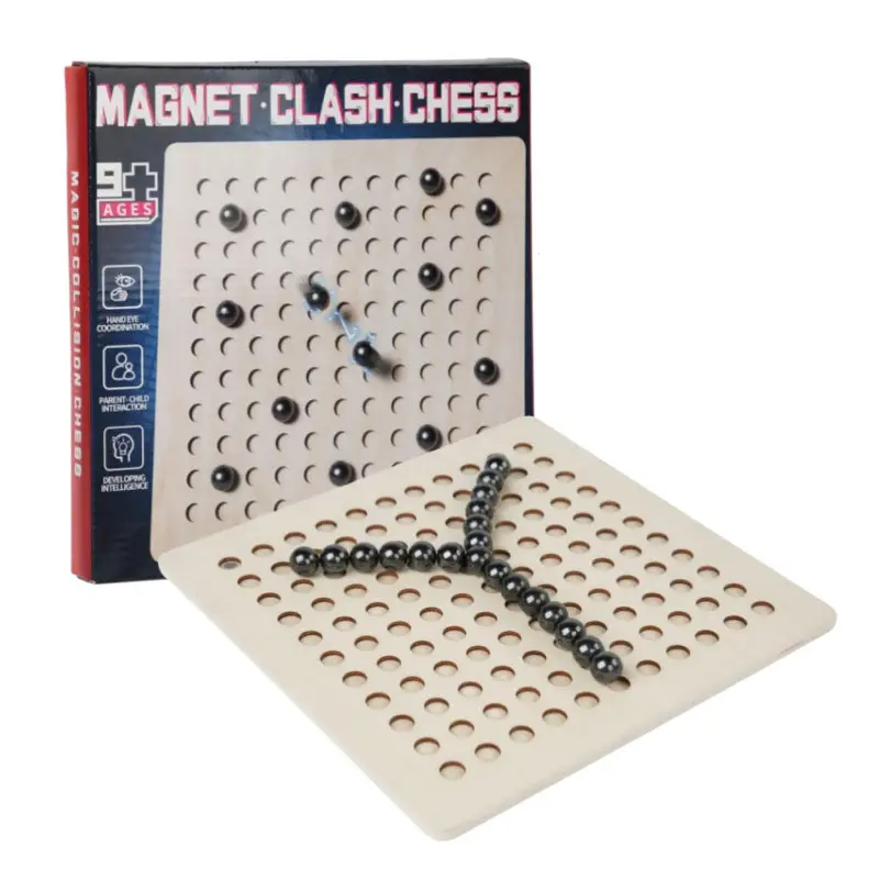 2024 gioco da tavolo magnetico in legno per bambini gioco da tavolo da battaglia magnetico genitore-bambino magnete scontro scacchi