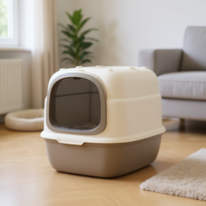 Lettiera per Gatti Beetle Rettangolare Chiusa in Plastica Grigia, Funzionamento Manuale - Product Image 2