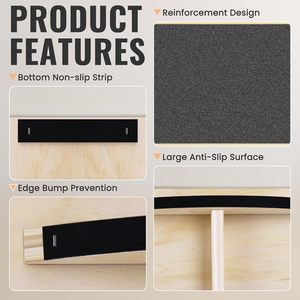 Planche de bois d'équilibre portable pour adultes planche oscillante antidérapante 350LBS pour équipement de physiothérapie planche inclinée en bois - Product Image 3