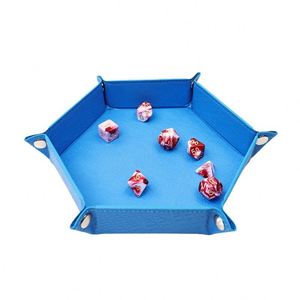 Plateau à dés hexagonal en cuir de luxe à motif crocodile, boîte de rangement pour dés de jeu de société, durable et élégant - Product Image 1