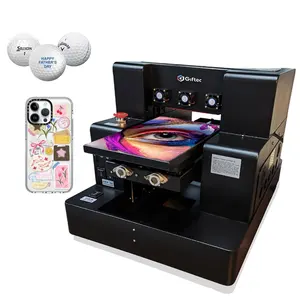 Giftec Beste Digitale A4 Mini Uv Printer-Kleinste Uv Flatbed Printer Voor Telefoonhoes Afdrukken Uv Printer Met Gratis Software