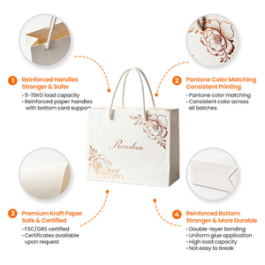 Sacs en papier personnalisés grand format pour le shopping, en papier mat épais noir et blanc imprimé, avec votre propre logo - Product Image 5