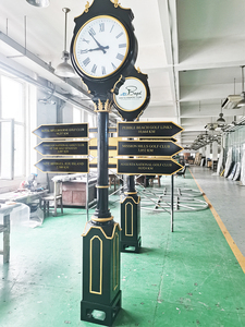 Tùy chỉnh thép không gỉ công viên cảnh quan đường phố điêu khắc Bưu Chính đồng hồ với sáng Tính năng 3 <span class=keywords><strong>Meter</strong></span> chiều cao - Product Image 3