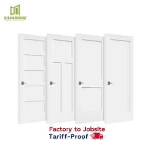 Pintu kamar Modern, 30*80 "gaya Shaker Interior dibentuk pintu Mdf papan kayu putih prima Hollow Core Internal - Product Image 1