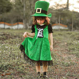 Disfraz <span class=keywords><strong>de</strong></span> Halloween XJ - Estilo Étnico Europeo <span class=keywords><strong>para</strong></span> Niña - <span class=keywords><strong>Traje</strong></span> <span class=keywords><strong>para</strong></span> Actuación del Día <span class=keywords><strong>de</strong></span> San Patricio - Disfraz <span class=keywords><strong>de</strong></span> Hada Irlandesa - Product Image 2