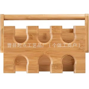 Household solid wood glass <b>storage</b> rack, <b>kitchen</b> wooden stemmed glass organizer, desktop wooden glass drying rack - Product Image 5
