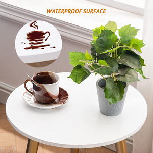 Hiện đại cà phê Trắng cuối bảng gỗ tròn bên bảng với chân vàng cho phòng khách phòng ngủ đồ nội thất nhà - Product Image 5