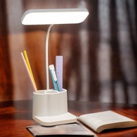 Lampe de bureau rechargeable à LED avec support pour stylo, veilleuse pour dortoir universitaire, lampe de lecture pour bureau et étude
