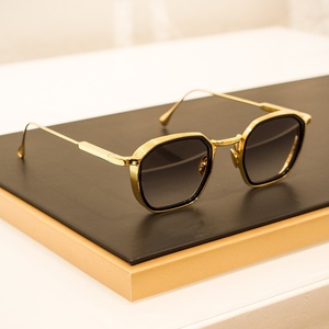 LMA 3406 High Quality Oversized <b>Square</b> Man Luxury Designer Women Brand Anti-Reflection Lens UV400 Custom Shades Gold <b>Sunglasses</b> - Product Image 2