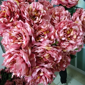 K-0095 Bán Sỉ Nhân Tạo-Hoa Mô Phỏng Nhân Tạo Lá Và Hoa Bảo Quản Mẫu Đơn Lụa Duy Nhất Thân Cây Hoa Mẫu Đơn Màu Hồng - Product Image 4