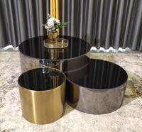 Table basse combinée irrégulière en acier inoxydable italien de luxe léger, table à thé moderne en métal argenté pour salon