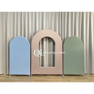 2025 Sang Trọng Đám Cưới Backdrop Vàng Trắng Vòm Có Thể Điều Chỉnh Đứng Treo Vải Hiện Đại Ấn Độ Mughal Cho Tổ Chức Sự Kiện Sân Khấu - Product Image 3