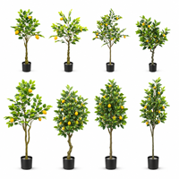 Arbre d'oranger artificiel en gros, plante d'agrumes artificielle avec fruits réalistes, pot personnalisé, fournitures pour projets de jardinage à domicile et au bureau