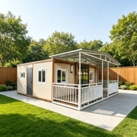 Casa Modular Expandible, Casa Cápsula Prefabricada, Diseño Plegable de Lujo, Edificio de Verano con Terraza en el Techo, Cafetería, Tienda