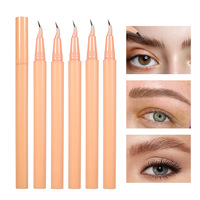 Stylo à sourcils liquide ultra-fin à marque privée, 5 teintes nude, avec pinceau souple, waterproof, longue tenue, effet tatouage