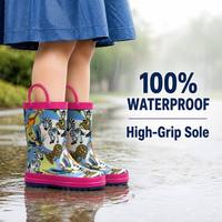 Bottes de pluie en caoutchouc pour enfants, imprimées de dessins animés d'animaux de la jungle, lavables, imperméables, antidérapantes, pour tout-petits, fournies par l'usine